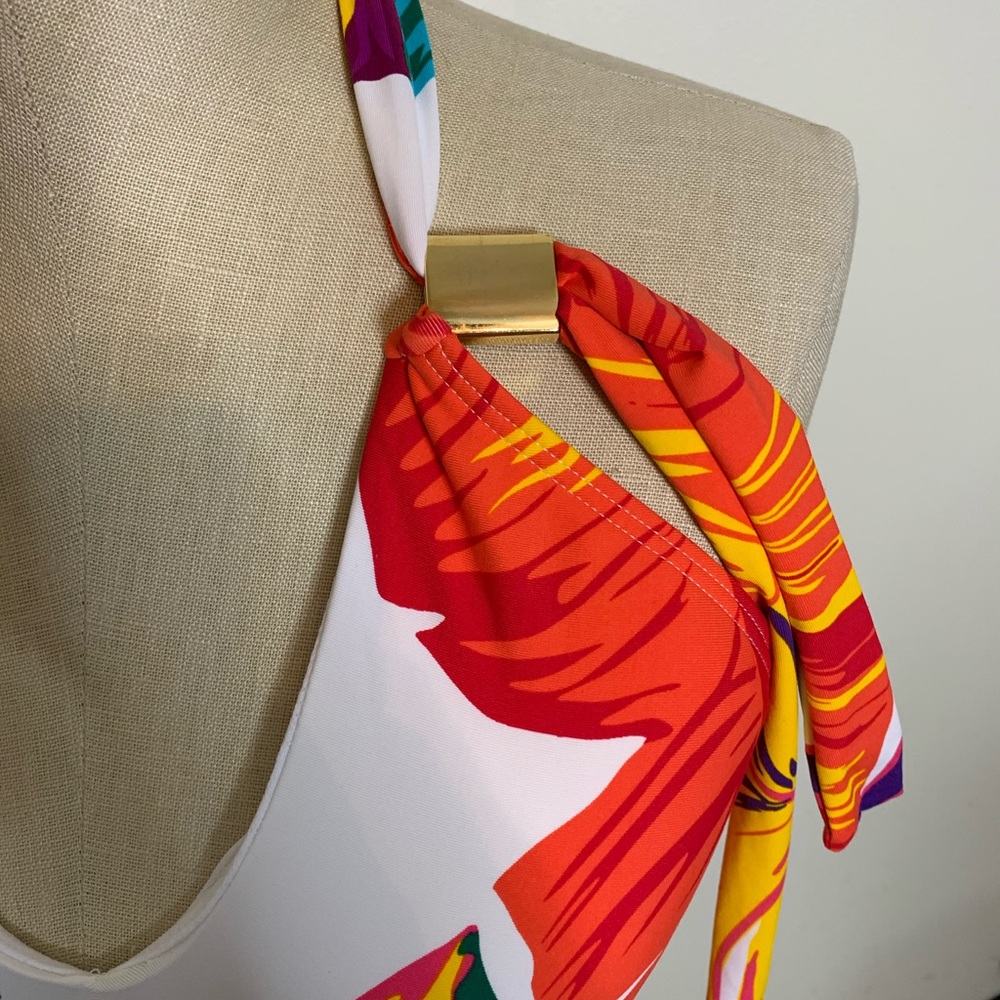 Jantzen Colorful Tropical Print Tankini Top Sz - Picture 3 of 7